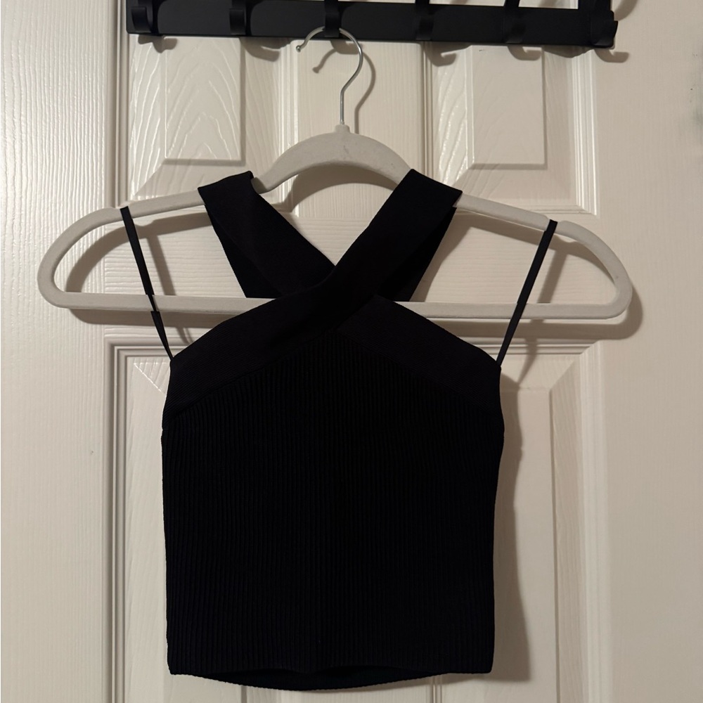 Aritzia Black Cross-Strap Tank Top